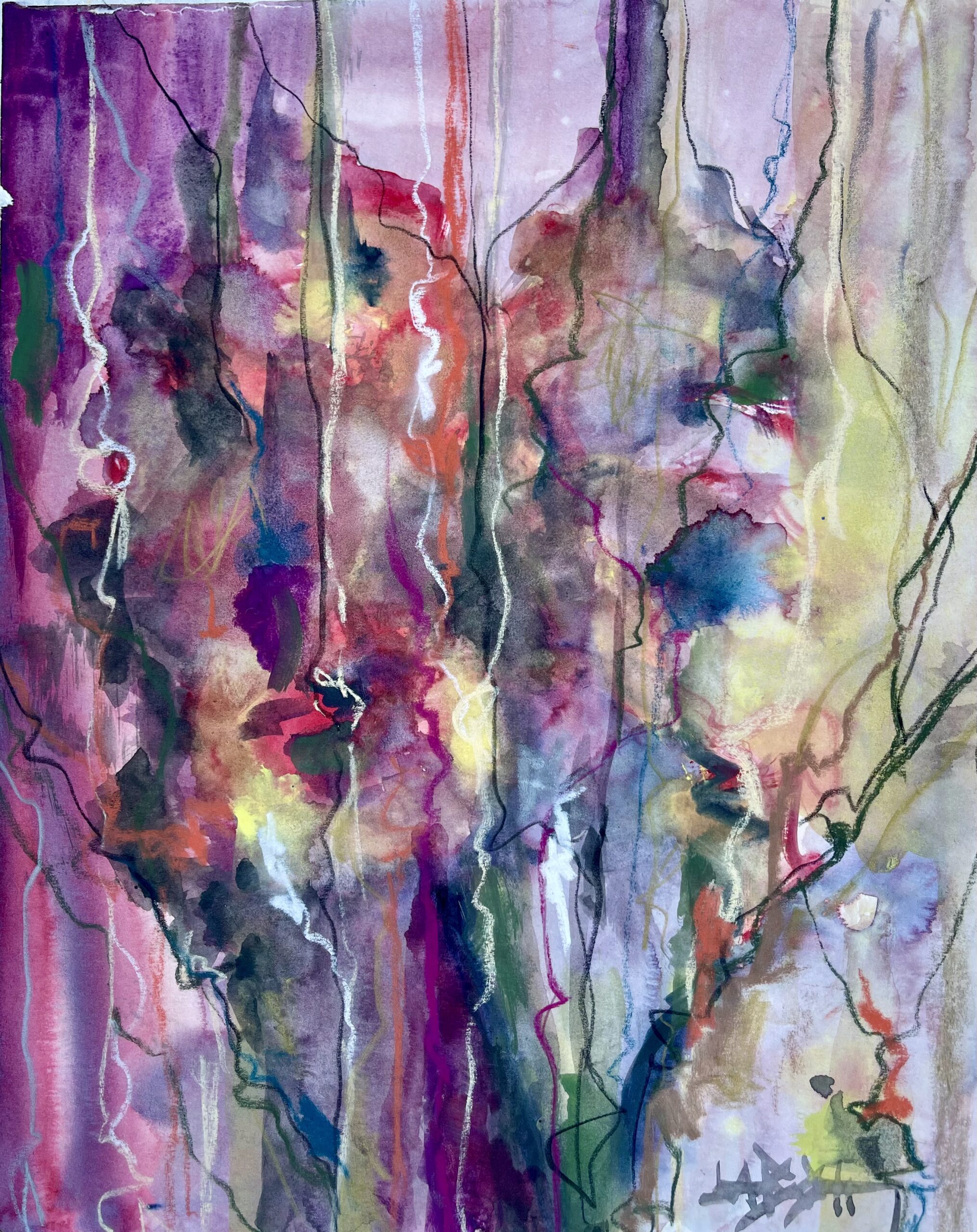 CAOS CALMO 28 X 36 cm,11x14,1 inches, tecnica mista su carta di cotone