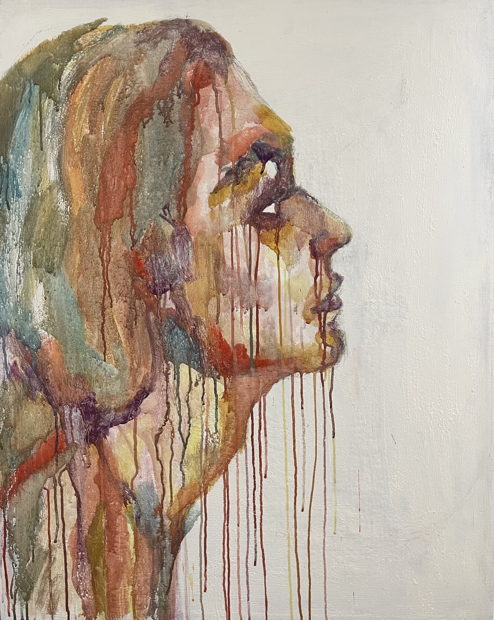 L'ANNUNCIAZIONE, 80X100 cm, 31,4x39,3 inches, acquerello su tela di lino