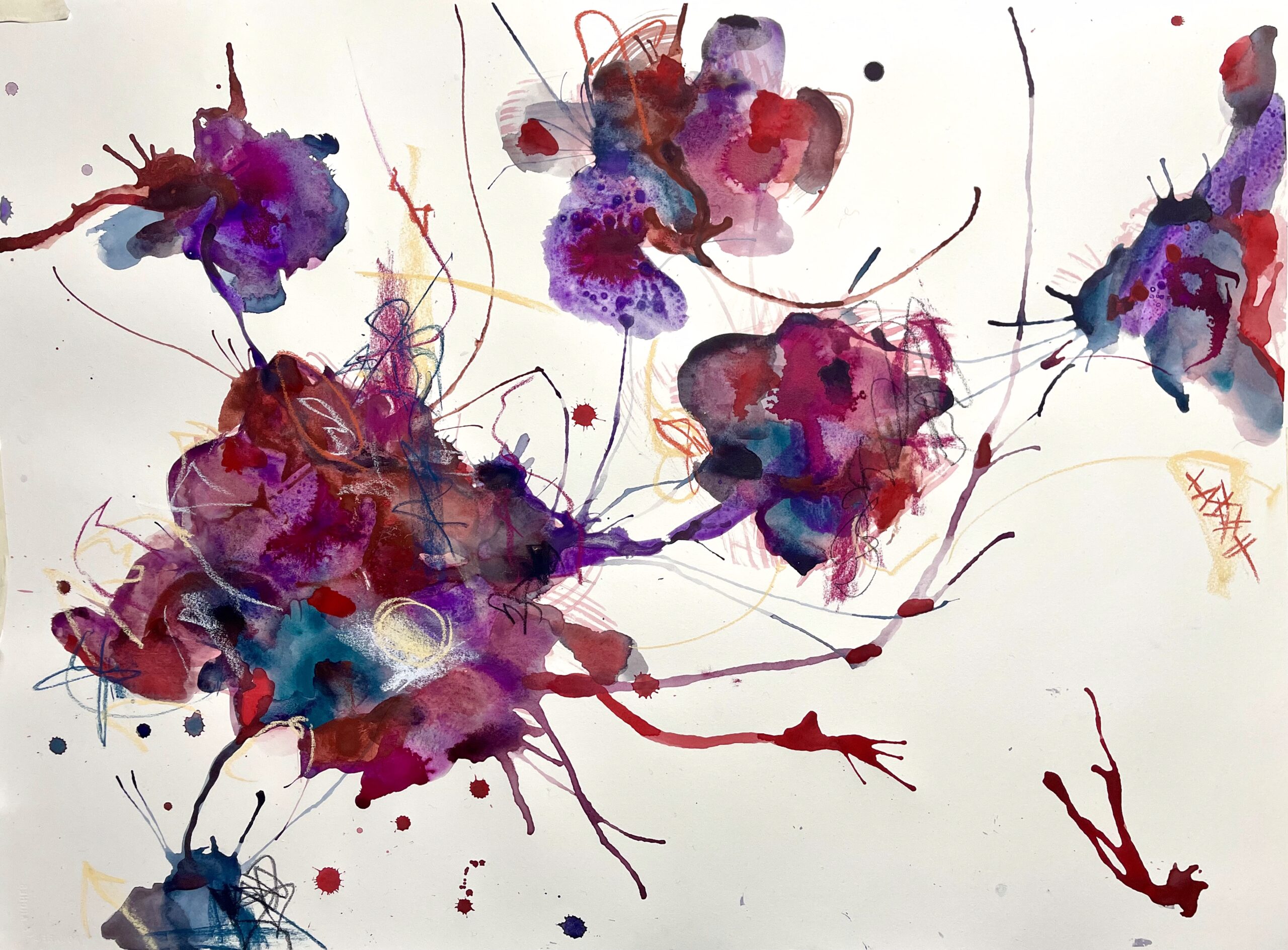 SPARKLING 77X56 cm,30,3x22 inches, tecnica mista su carta di cotone