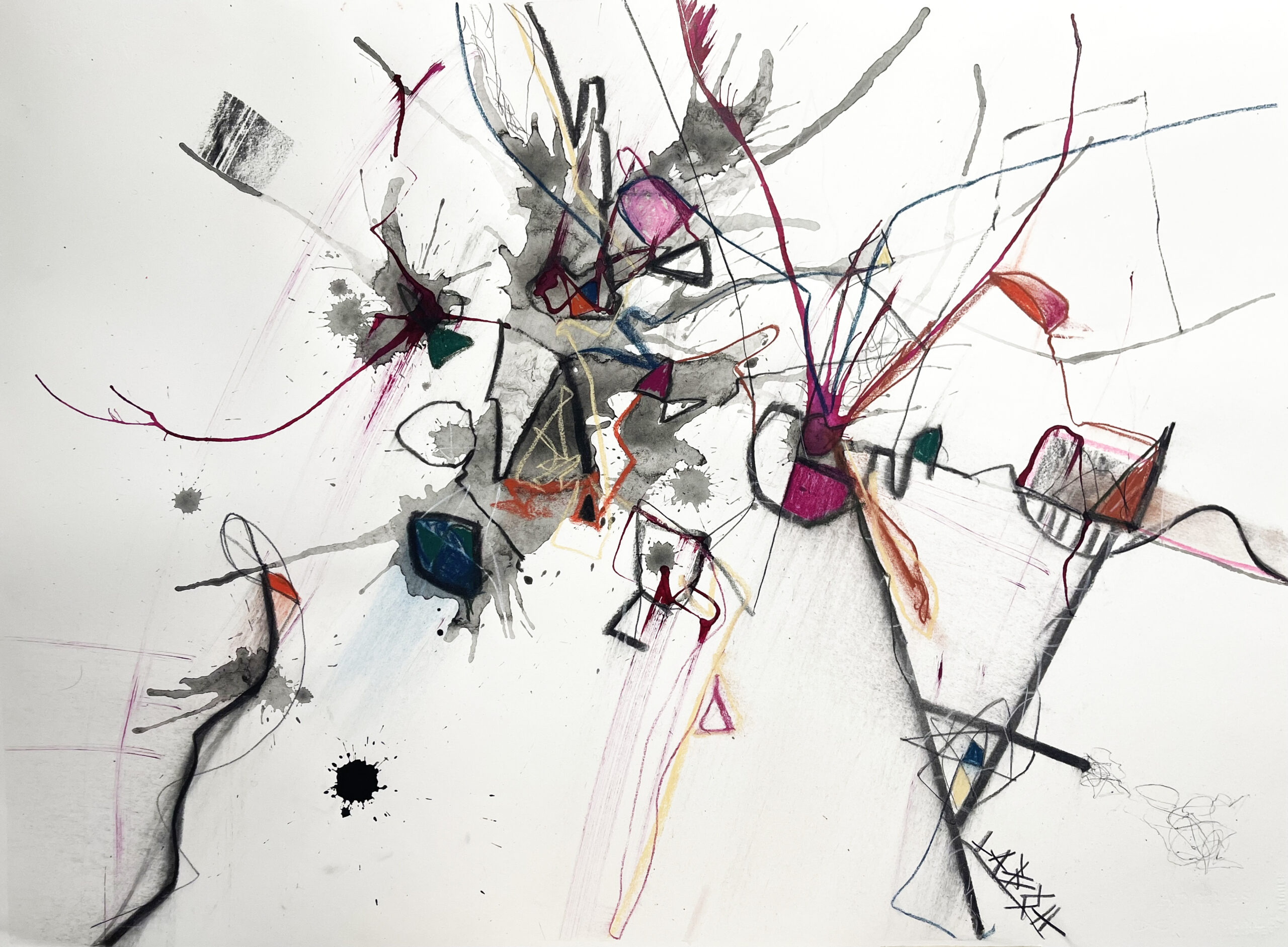 UNSHAPES 77x56 cm, mixed media on cotton paper